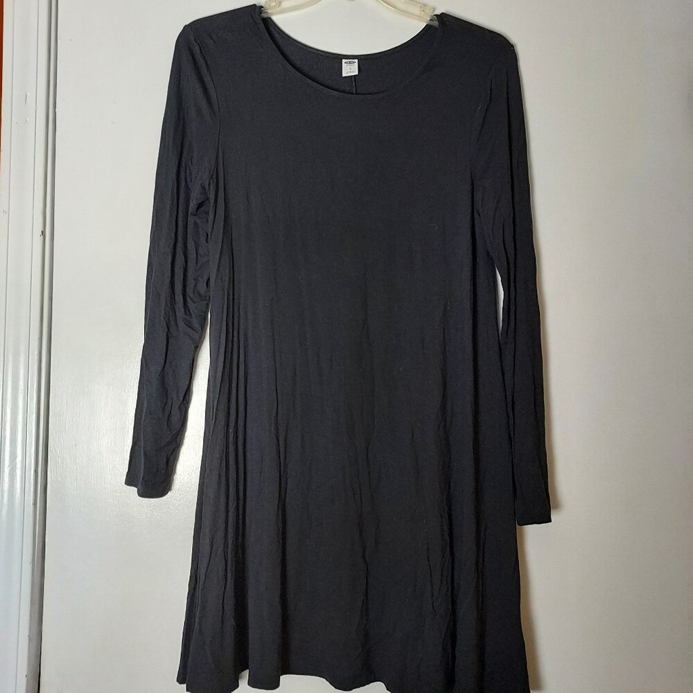 XL Black Old Navy Long Sleeve Swing A-line Swing Dress